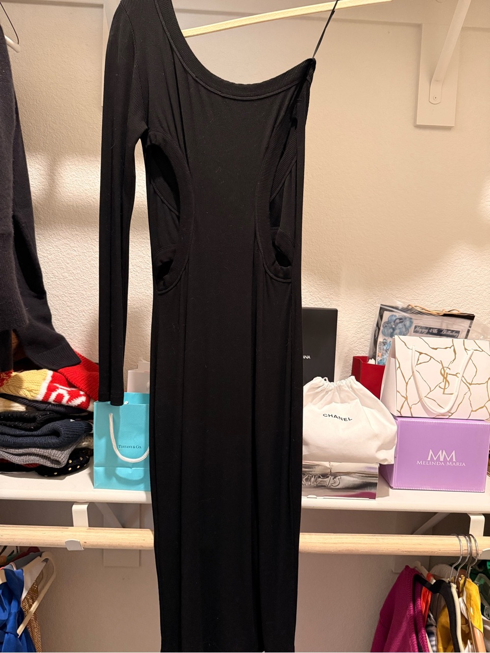 JLUXLABEL Chic Black One-Shoulder Dress NWOT - Picture 4 of 5